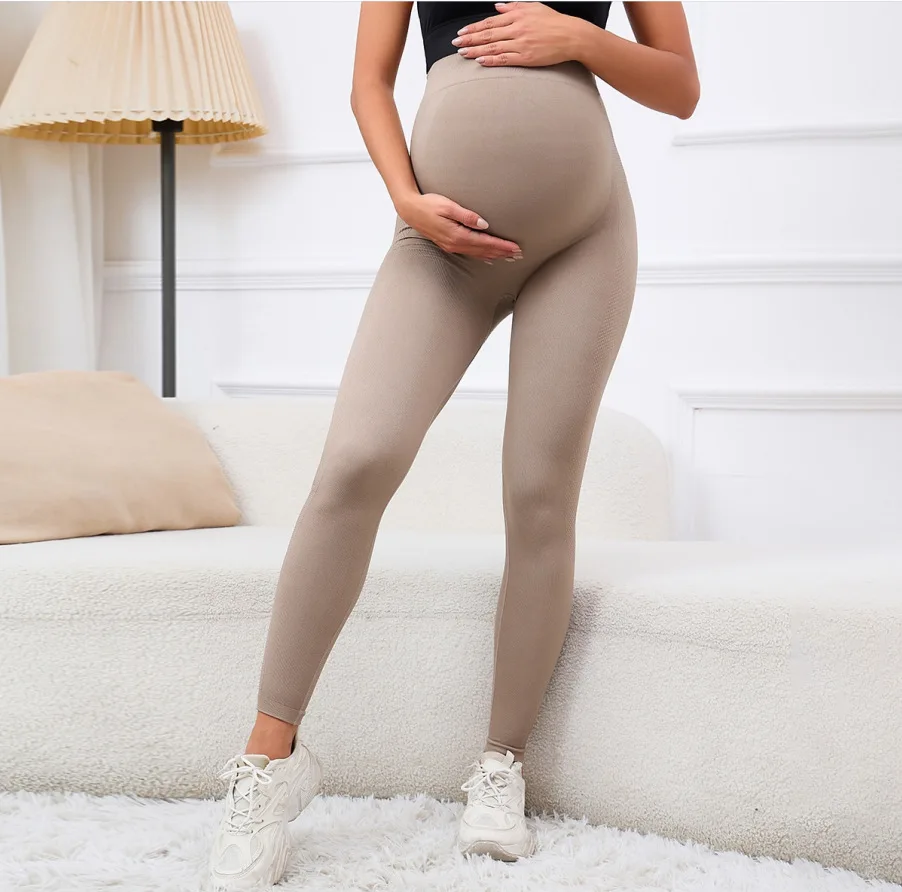 Fashion New Early Pregnancy Abdominal High Elastic Quick Dry Pregnant Women's Pants  Outer Wear Small Feet High Waist Leggings