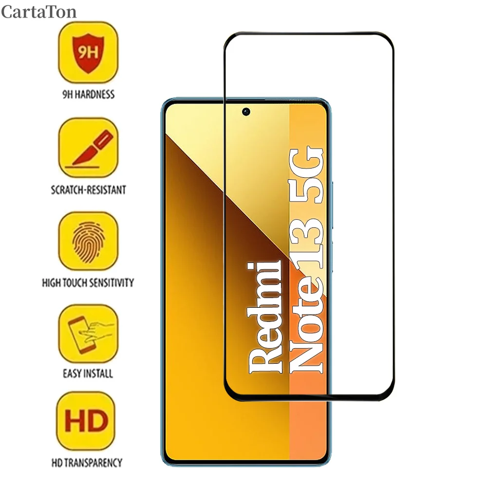 واقي شاشة زجاجي Redmi Note 13 Pro 5G Redmi Note 13 12 11 10 Pro من الزجاج المقسى والعدسة Film Nota 12 Pro Plus Pe