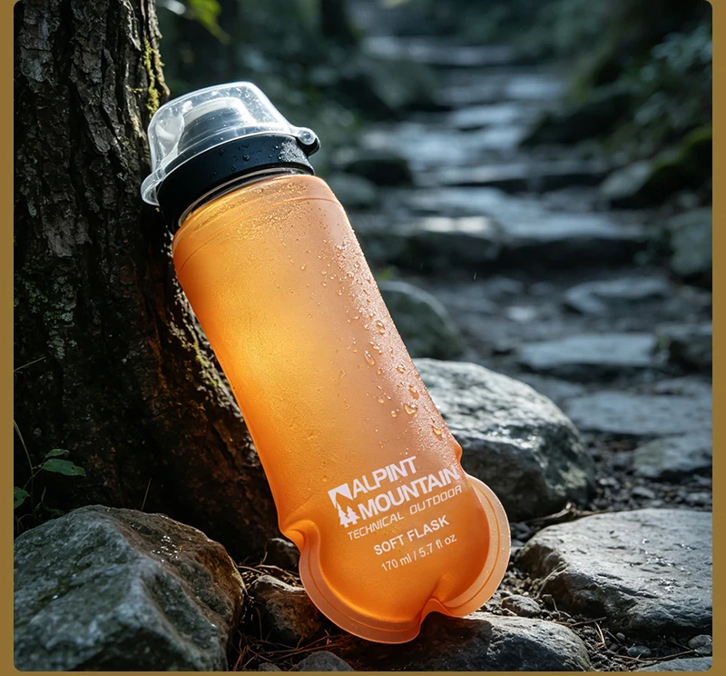 170ml Faltbare Auslaufsichere Weiche Zusammenklappbare Ernährungsflasche für Hydration Pack BPA-frei TPU, Leichtgewichtig, Leicht zu Öffnender Deckel für Läufer – Detail 36