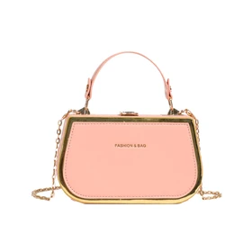 Cross Border Trend, Fashionable And Versatile Buckle, Hand-held Chain Shoulder Bag, New Crossbody Bag, Girls' Bag, Shaped Box