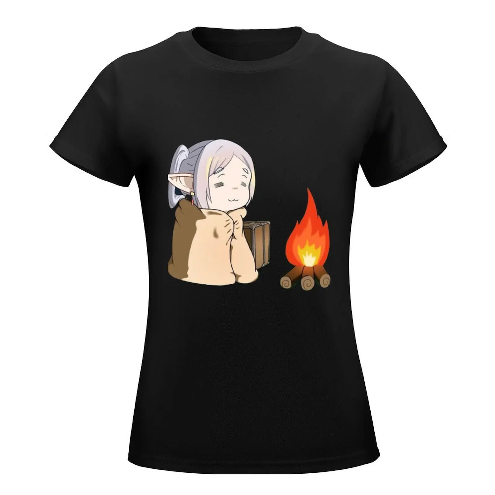 frieren warming by the fire sousou no frieren T-Shirt customizeds quick-drying t-shirt dress for Women plus size sexy