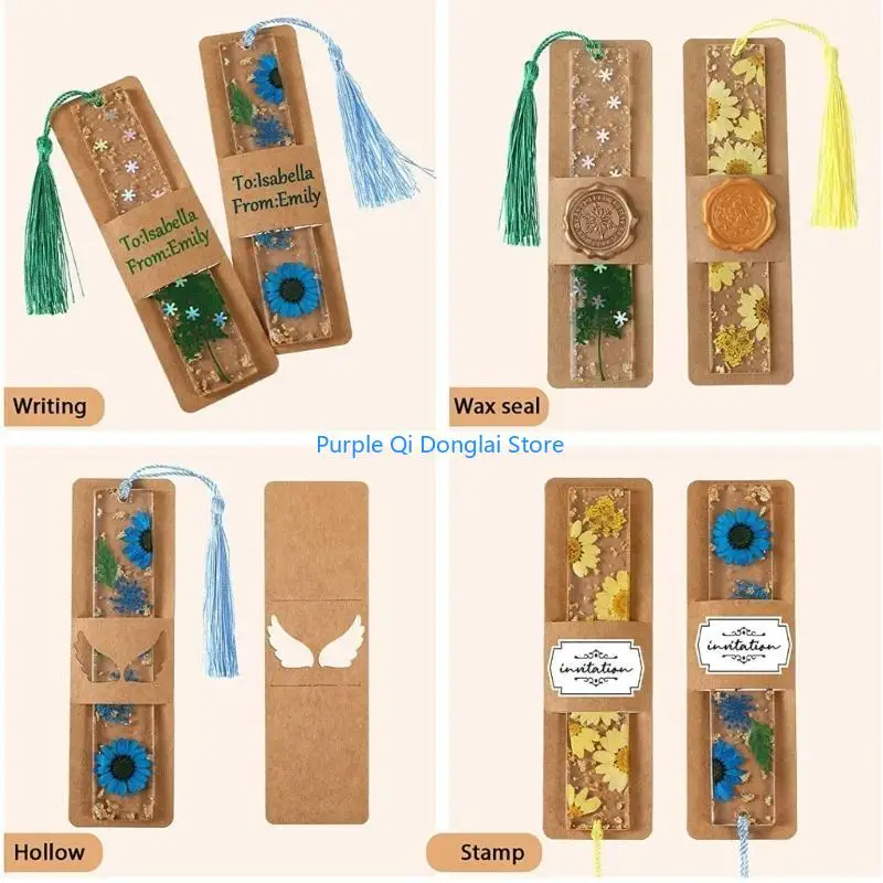L21E 30pcs Resin Holder Sleeves for Bookmark Wrapping Packaging