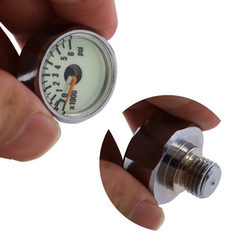 New Scuba Diving Pony Bottle Pressure Gauge 1 Inch Face 350 BAR/5000 PSI 7/16Inch-20UNF Threads