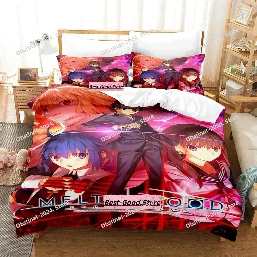 Melty Blood Neco Arc Bedding Set Single Twin Printed Bed Set With Pillowcase Bed Duvet Cover Single Double Queen Super King Size