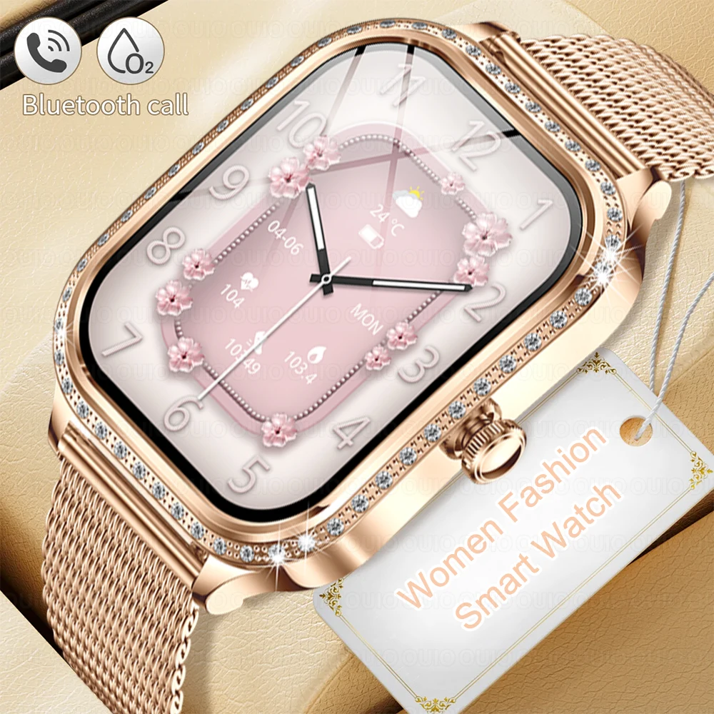 

2024 New Smartwatch Women AMOLED HD Screen Always On Display Bluetooth Call IP68 Waterproof Smart Men Watch For Android ios