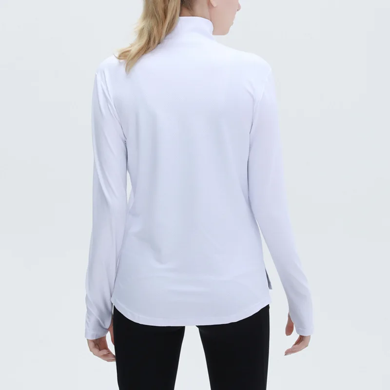 Women Yoga Clothing Long Sleeve Half Zipper Gym Fiess T-Shirts Training Shirts Exercise Sweatshirts Sports Running Sportswear