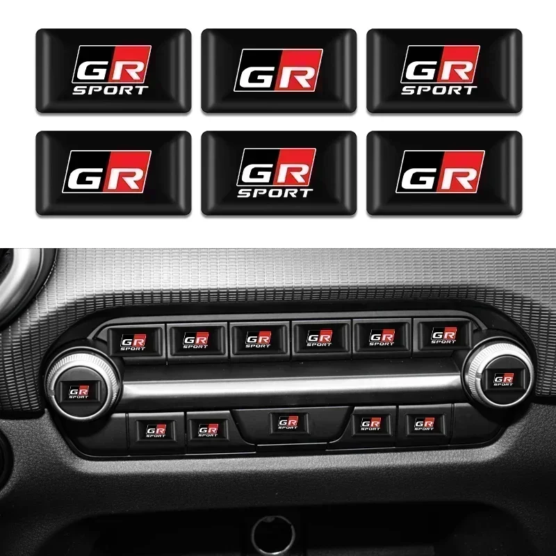 10Pcs 3D Epoxy Car Interior Stickers Decorative Accessories For Toyota GR Gazoo Racing Supra Corolla Parts Sport 86 Yaris Grmn