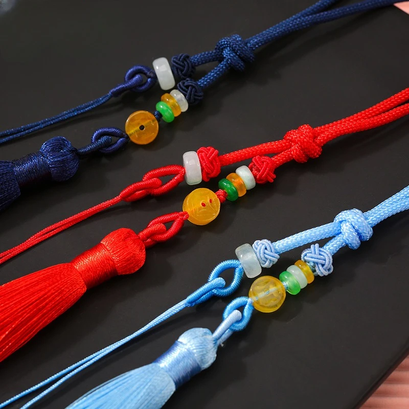 2pcs/Lot Handheld Rope Car Tassel Hand-woven Diy Short Agate Bag Hanging Bookmark