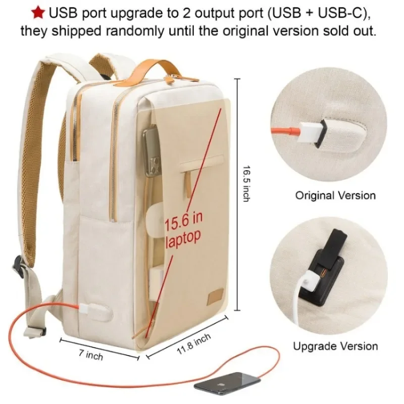 

Women Travel Backpack Airplane Notebook For Men USB Charging Lightweight Bags Business 15.6 Inch Laptop Multifunctional Backpack