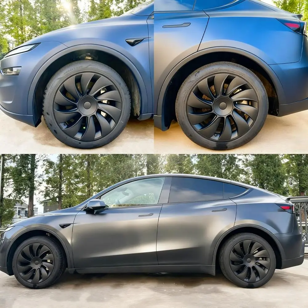 4PCS Hubcaps Fits for Tesla Model Y Juniper 2025-2026, Aerodynamic Design, Model Y Juniper Wheel Covers 19inch for 19" Crossflow