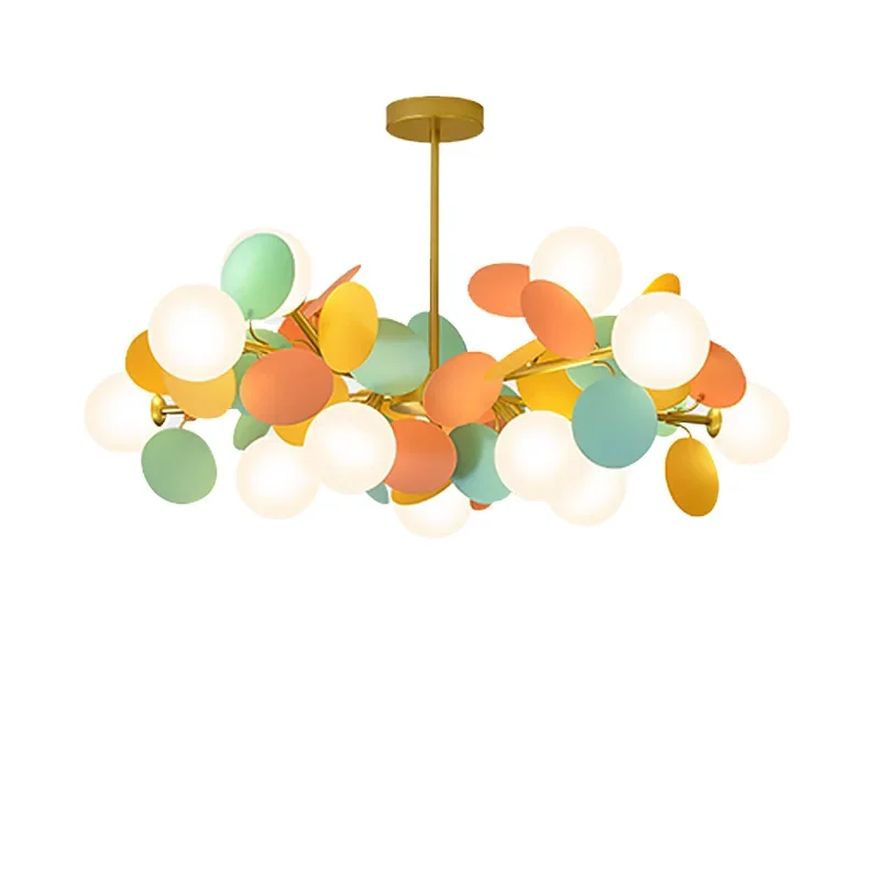 Scandinavia Colorful Branch Chandelier with Glass Ball Pendant Lamp Hanging  Suspension Lustre Luxury Ceiling Light