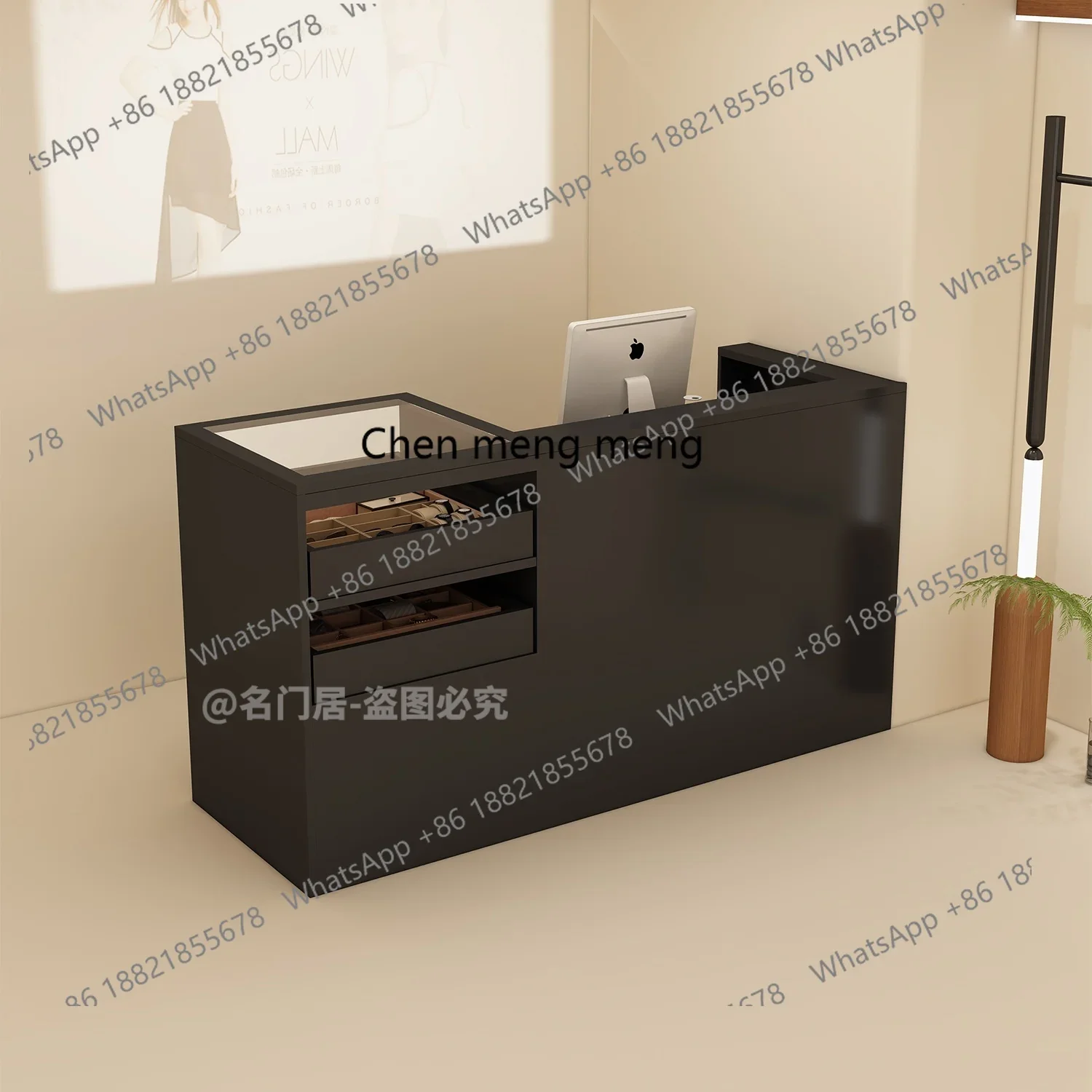 M07 صفحة الخروج على طراز العصور الوسطى، متجر البار، مركز التسوق، مكتب الاستقبال، صالون التجميل، عداد صالون الحلاقة #4