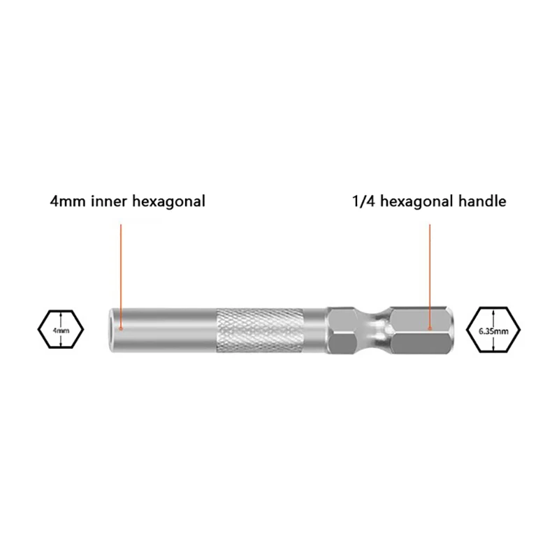 Adaptador de broca de inserción de 2 piezas, vástago hexagonal de 6,35mm a 4mm, destornillador eléctrico, soporte de enchufe, adaptador de