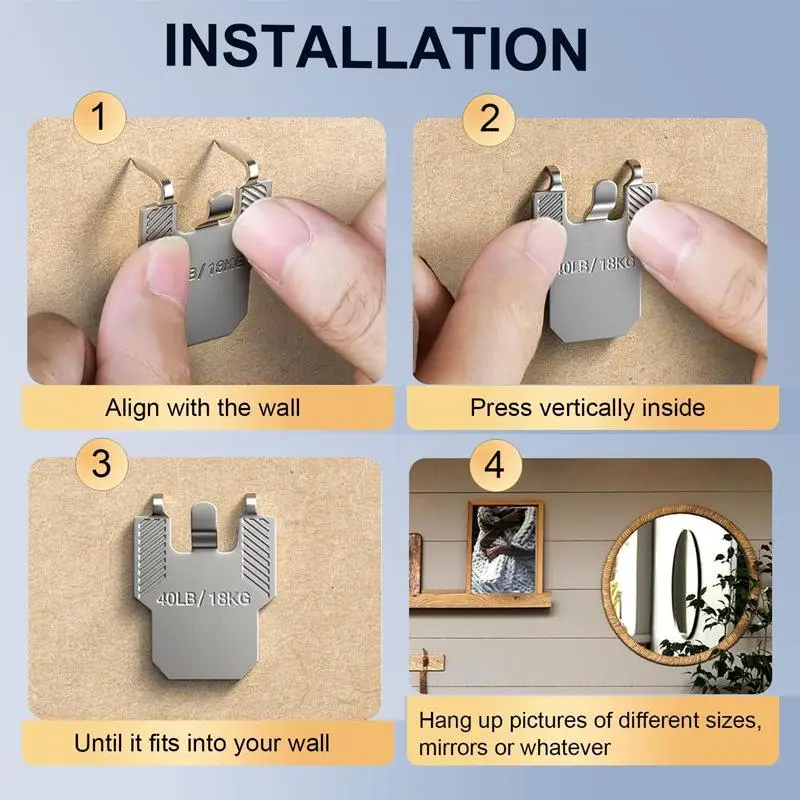 10 Pack Heavy Duty Picture Hanging Claw Hooks Drywall No Damage Hand Tools Accessory for Wholesale