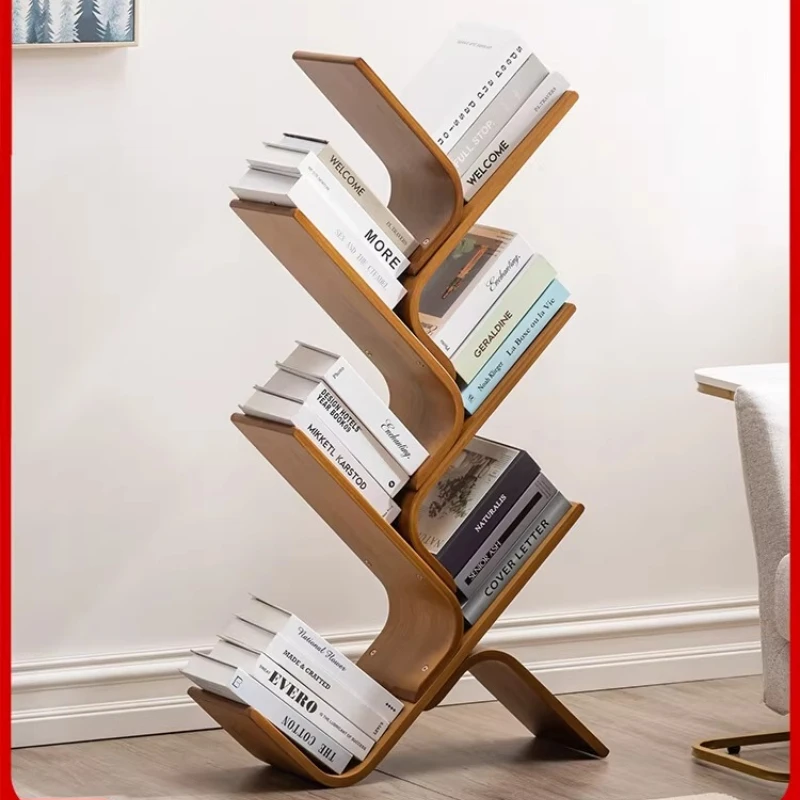 

Tree-shaped small bookshelf storage rack floor-to-ceiling simple children's creative narrow bookcase living room home