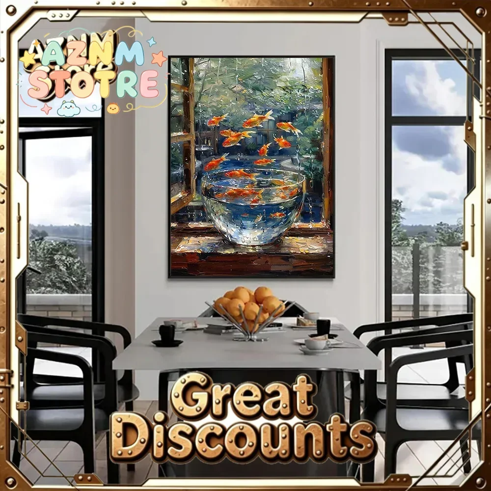 Goldfish Oil Painting Texture - Unique  NEW 2026 , Ideal Gift Selection for Art Lovers