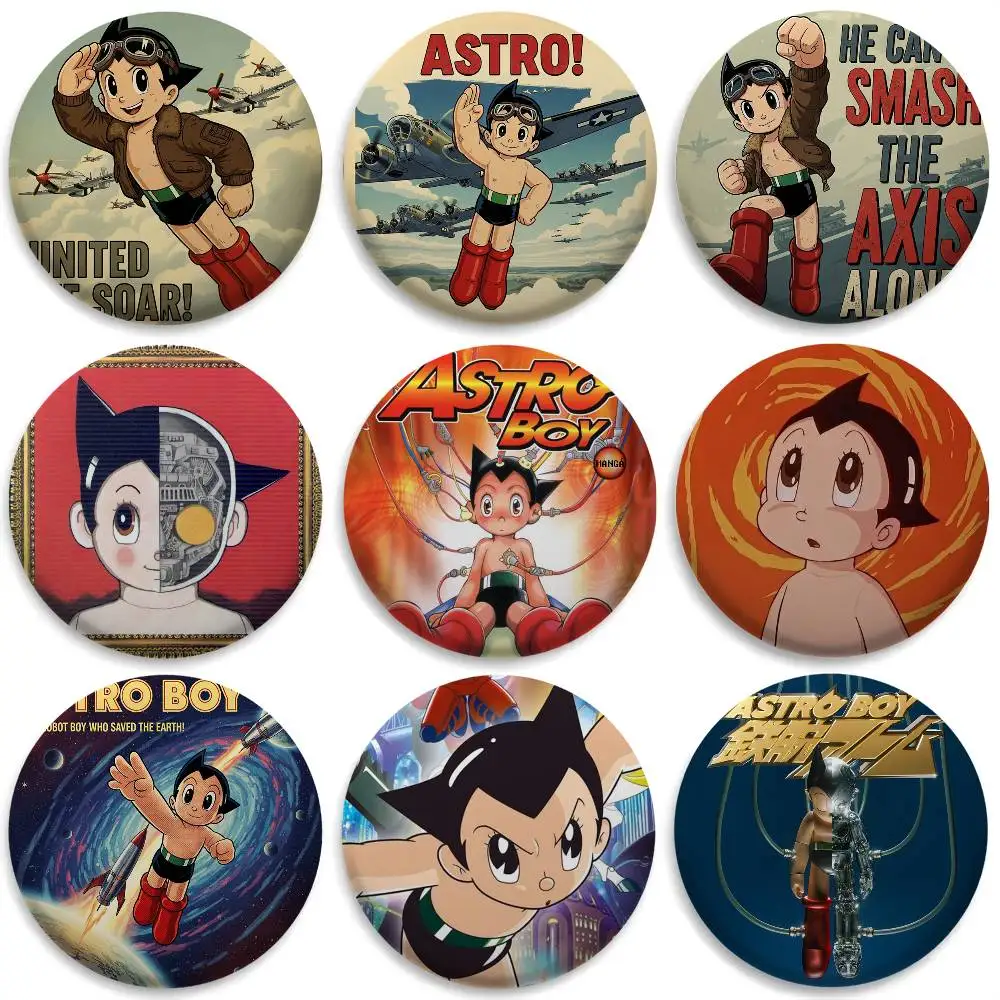

A-AstroboyS Japan Anime Badges Round Exquisite Badge Brooches Creative Pins For Clothes Hat Backpack Gift Accessories