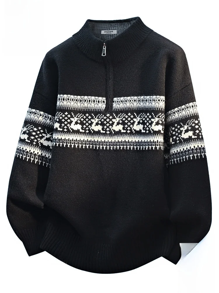 

Мужской вязаный свитер Paul Frank на молнии: теплый, повседневный, модный, осенний, с дизайном «Обезьянья морда», из смесового полиэстера