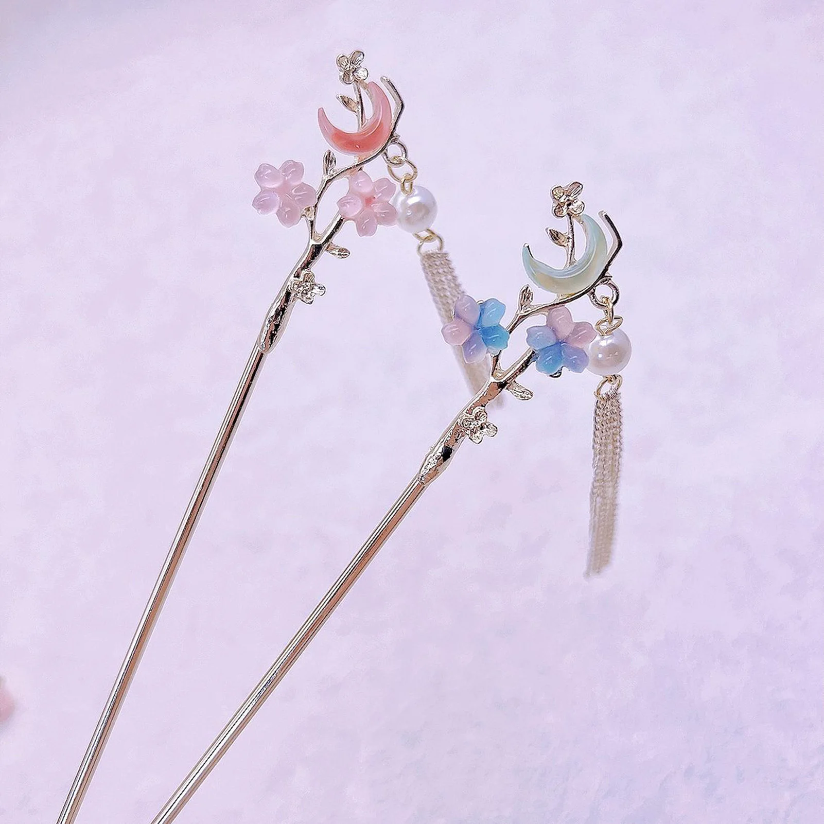 ผู้หญิงผม Sticks ส้อมสาวผู้ถือหางม้าเครื่องประดับดอกไม้ลูกปัด Retro จีน Hairpins อุปกรณ์เสริมผมของขวัญ