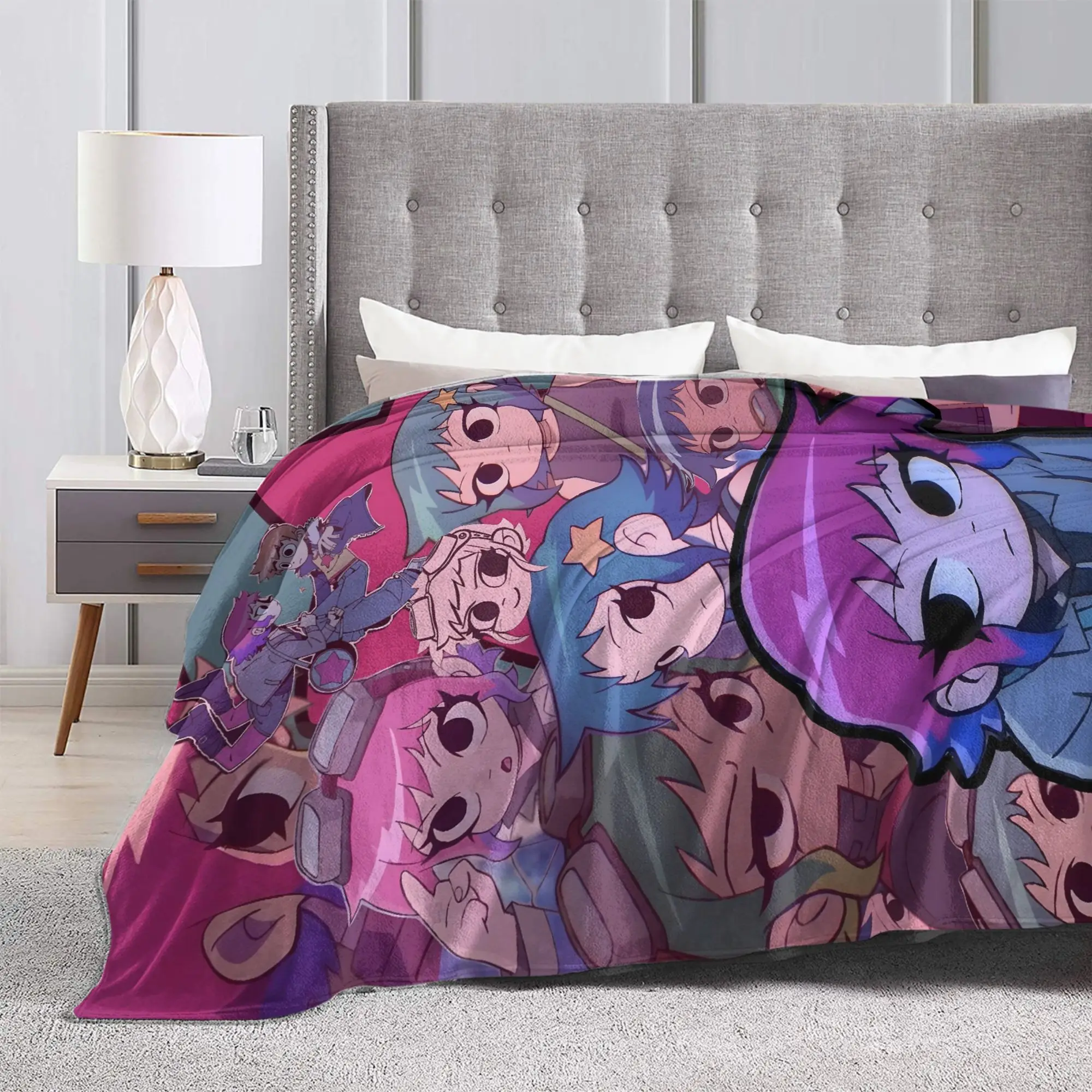Warm Soft BlanketsKids Adult Camping Scott Pilgrim Crew Portrait Throw Blanket  Flannel Bedspread For Couch Bed Sofa Bed Cover
