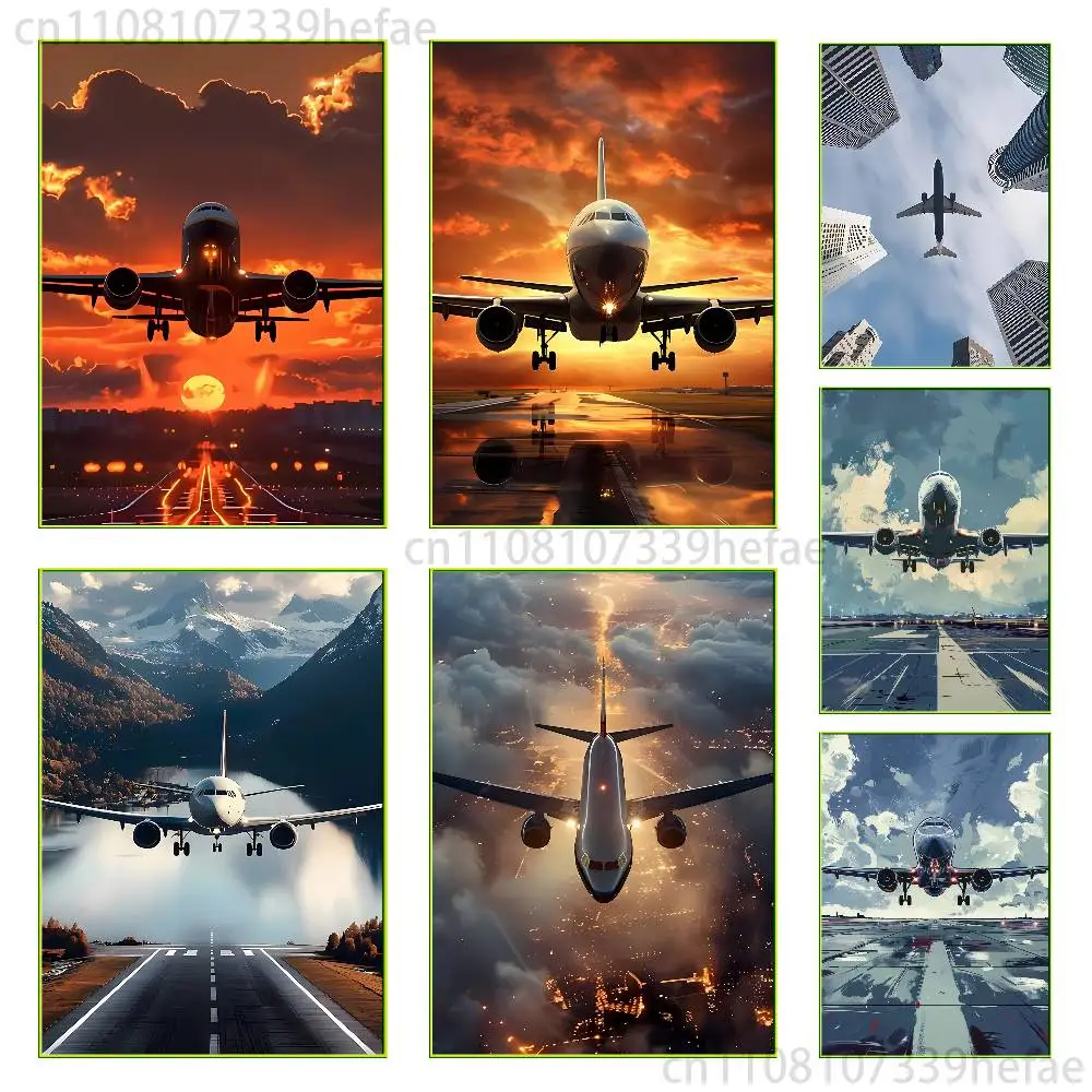 

Cartoon Aviation Plane Poster Wall Murals For Offices 50x70cm Self-adhesive Decoration Sticker Playbill Cover
