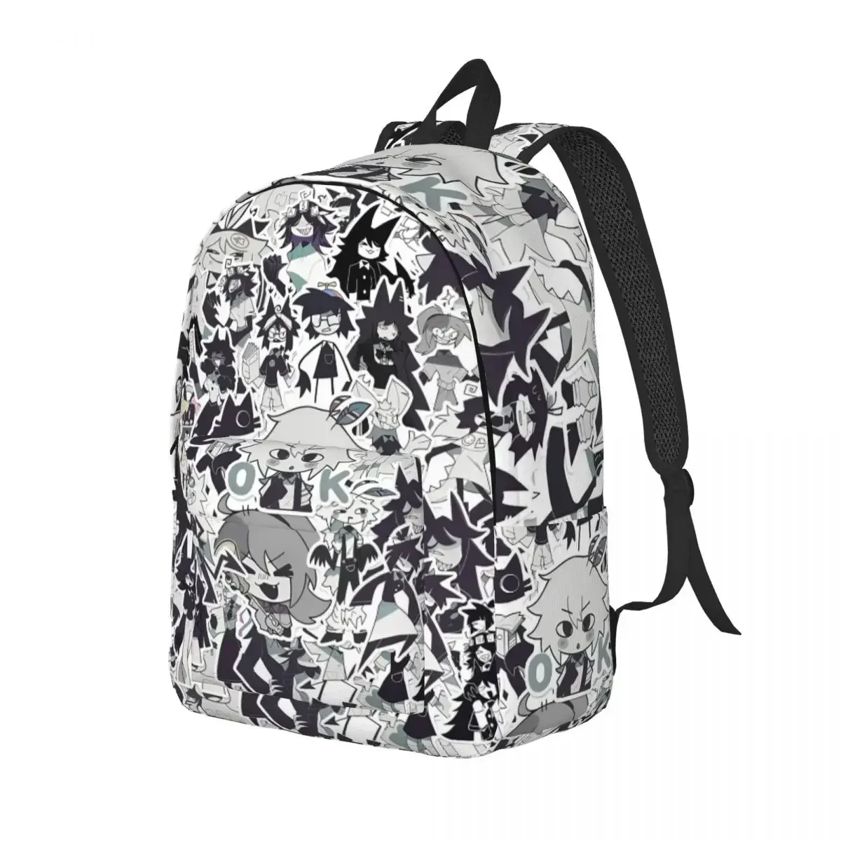 Custom Bag Fundamental Paper Education Doodle Backpack Men Women Fashion Student Daypack Cartoon Game Laptop Computer Shoulder B