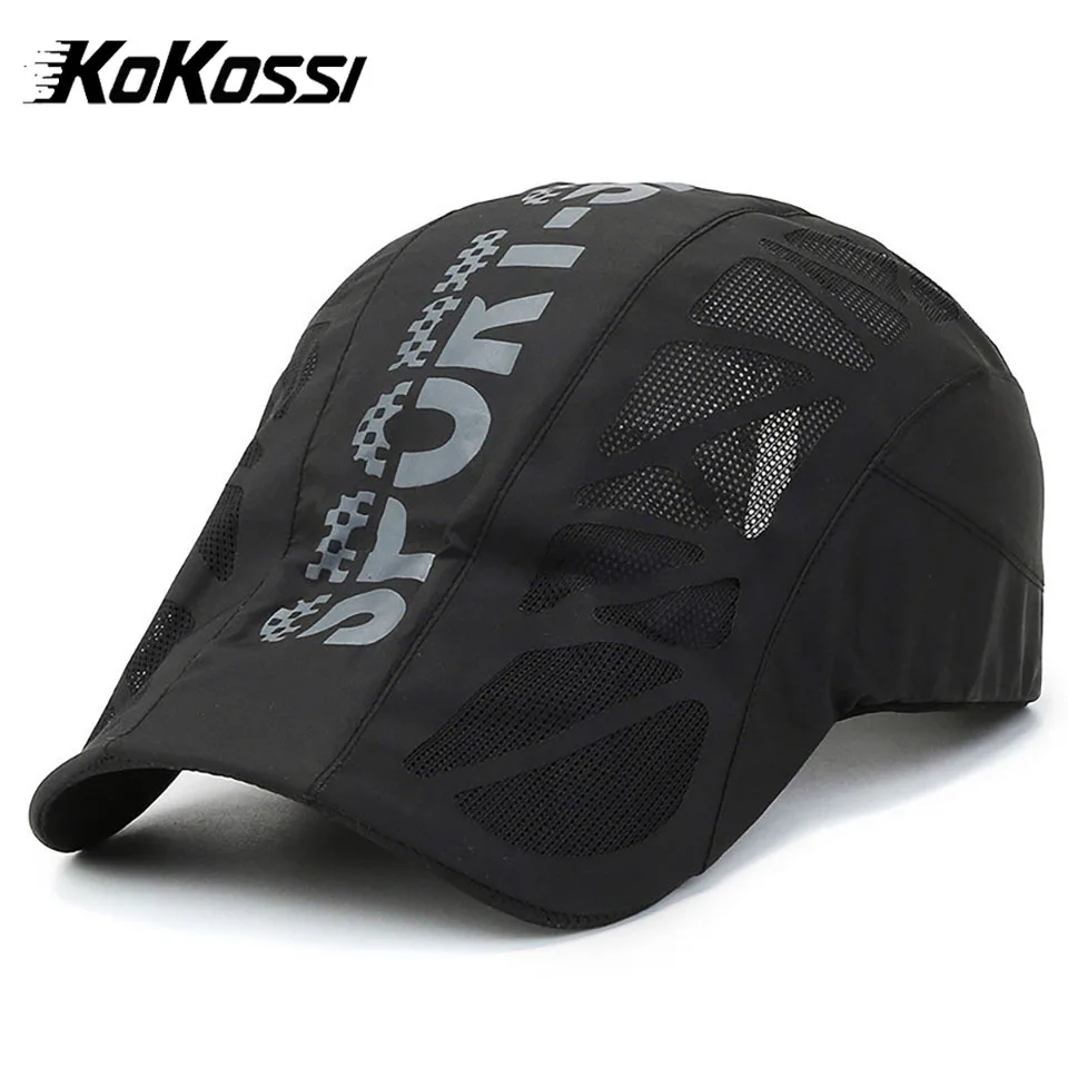 

KoKossi Summer Fashion Sports Sweat absorption Adjustable Visor Cap Sun Hats Breathable Mesh Hat Golf Hat Solid Flat Cap Unisex