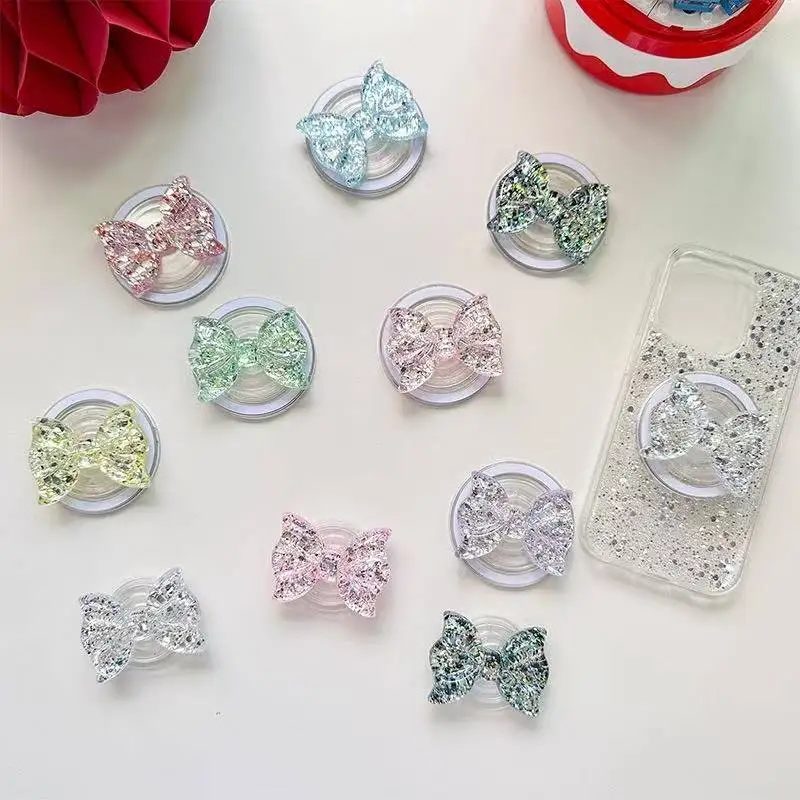 Корейский красочный лук для телефона, магнитная подушка безопасности, кронштейн, аксессуары, ручка Bemgyu, удлиненное кольцо, ручка для пальцев, подходит для девочек