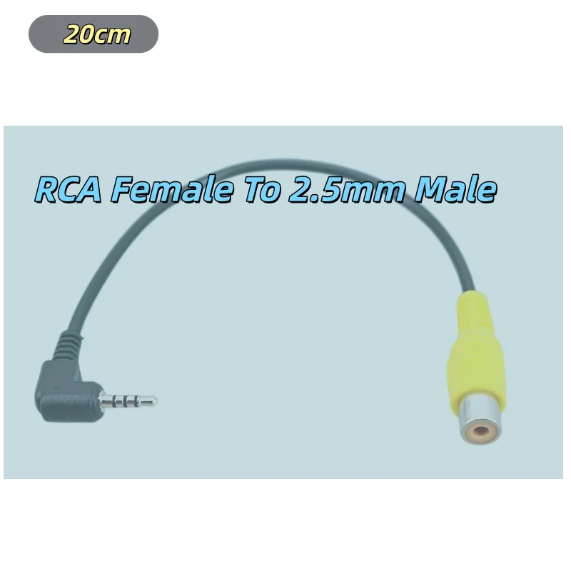RCA To 2.5mm AV Converter Cable Car Rear View Reverse Parking Camera Car Navigation Video Cable Camera Conversion Cable