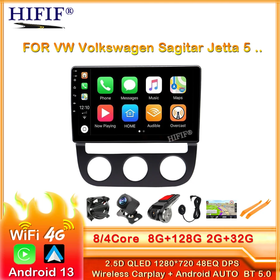 

Android 13 Car Radio Video Player For VW Volkswagen Sagitar Jetta 5 MT AT 2006-2010 Auto Multimedia GPS Stereo DSP Carplay OBD