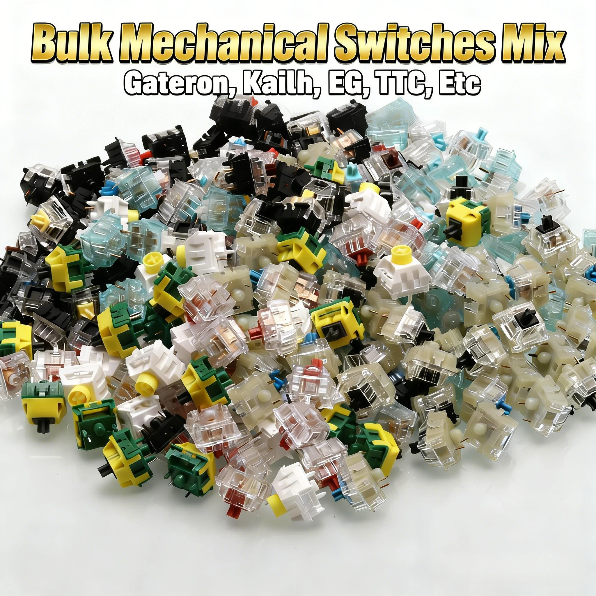 

Warehouse Clearance! Bulk Mechanical Switches Mix (50/100pcs) Perfect for Mechanical Keyboard Builders & Workshops