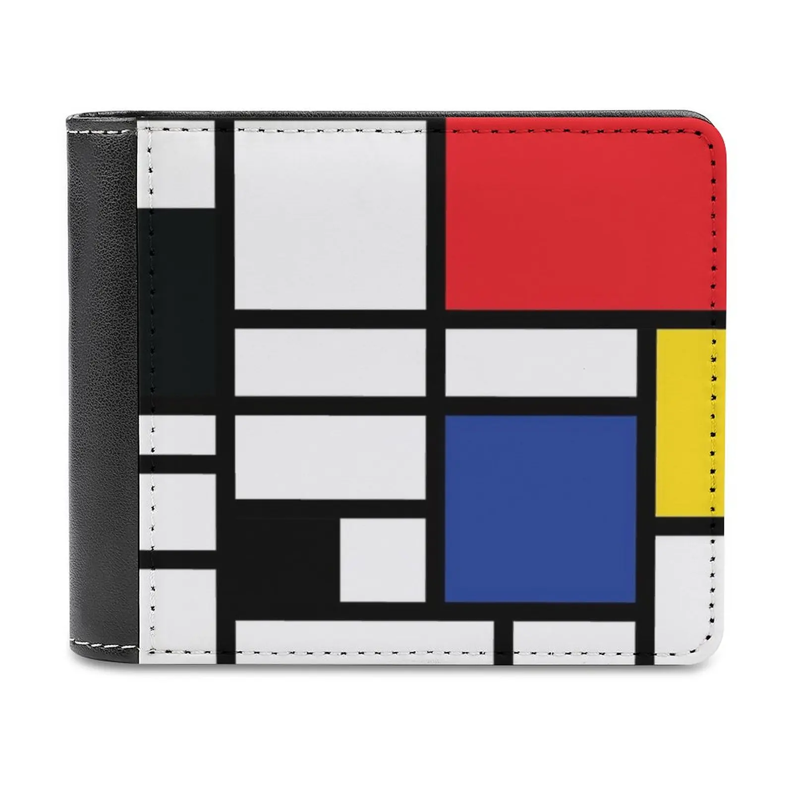 

De Stijl #1 Soft Men Wallets New Purse Credit Card Holders For Male Purses Men Wallet De Stijl Dutch Style Mondrian Piet
