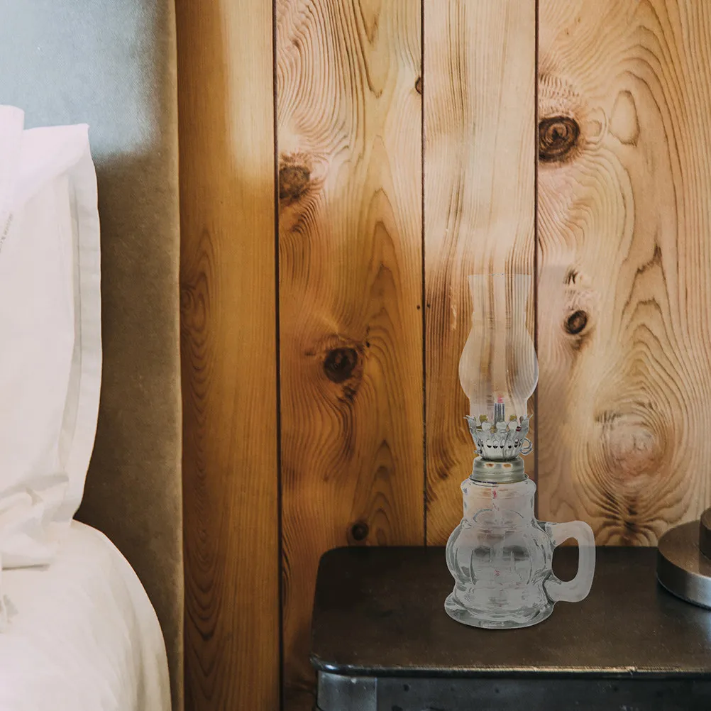 

2 шт. винтажные стеклянные масляные лампы-фонари, декоративные настольные светильники для использования в помещении, стеклянные лампы, масляные лампы для храмов