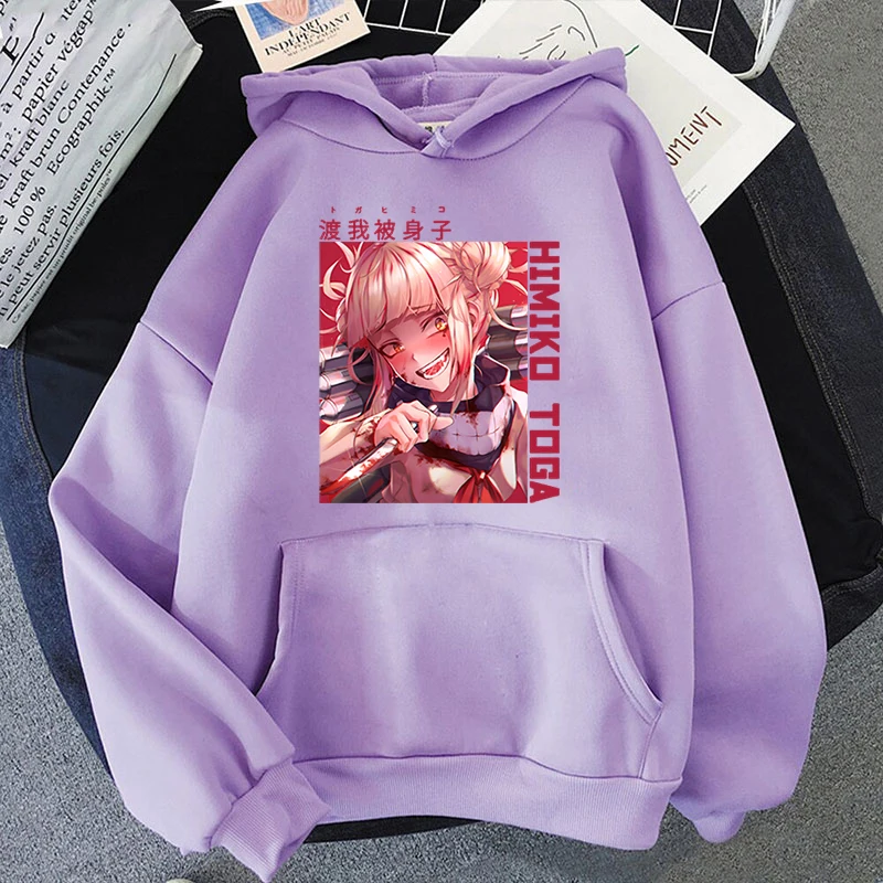 Mode Hoodie Damen Pullover Harajuku Anime Himiko Toga Print Hoodie Persönlichkeit Hoodie Streetwear