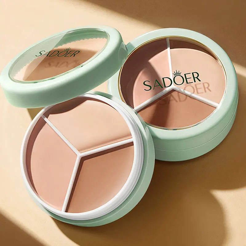 3 Color Concealer Palette Makeup Foundation Cream Waterproof Long Lasting Contour Palette Cover Dark Circles Acne Marks Brighten