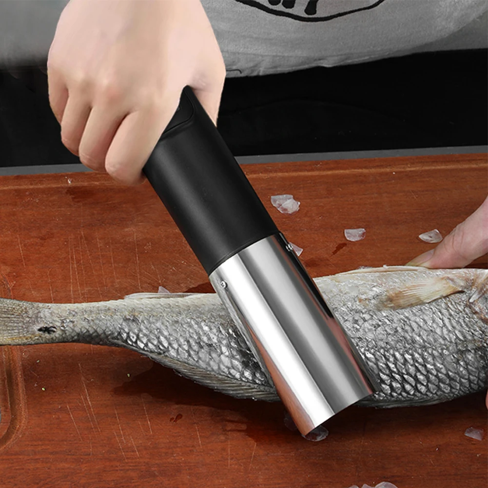 Electric Fish Scaler Remover Fish Scale Planer Cleaner Brush with Roller Blade Cordless Fishing Scale Scraper Seafood Tools