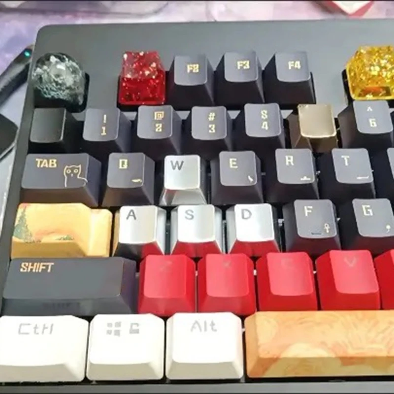 Zinc Alloy Metal Keycaps Light Etched Customization Keycap for Mechanical Keyboards WASD Directions Keycaps