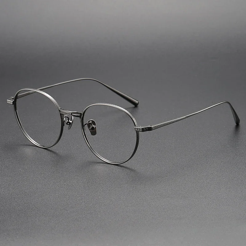 العلامة التجارية تصميم النساء جولة مكافحة نظارات الضوء الأزرق الإطار N-017 اليابانية اليدوية الرجال قصر النظر التيتانيوم الرجعية قصر النظر النظارات البصرية