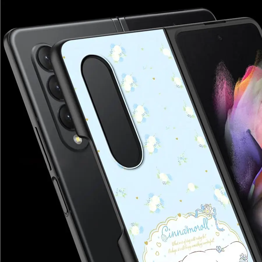 Funda para Samsung Galaxy Z Fold 7 6 5 4 3 ZFold4 ZFold7 ZFold5 ZFold3 ZFold6 funda trasera para teléfono Sanrio Canela perro