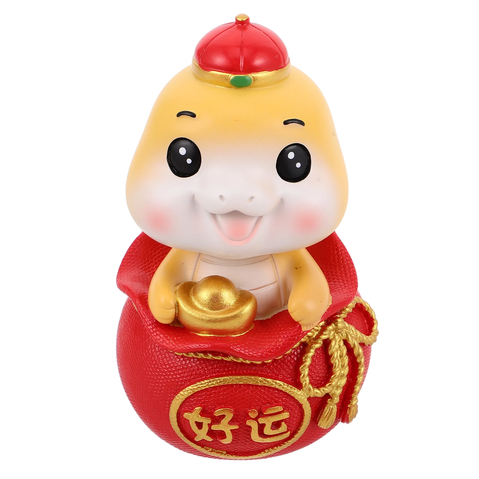 

Big Zodiac Snake Bobblehead Cute Cartoon Car Interior Ornament New Year Resin Snake Decor Desktop Tabletop Lucky Charm