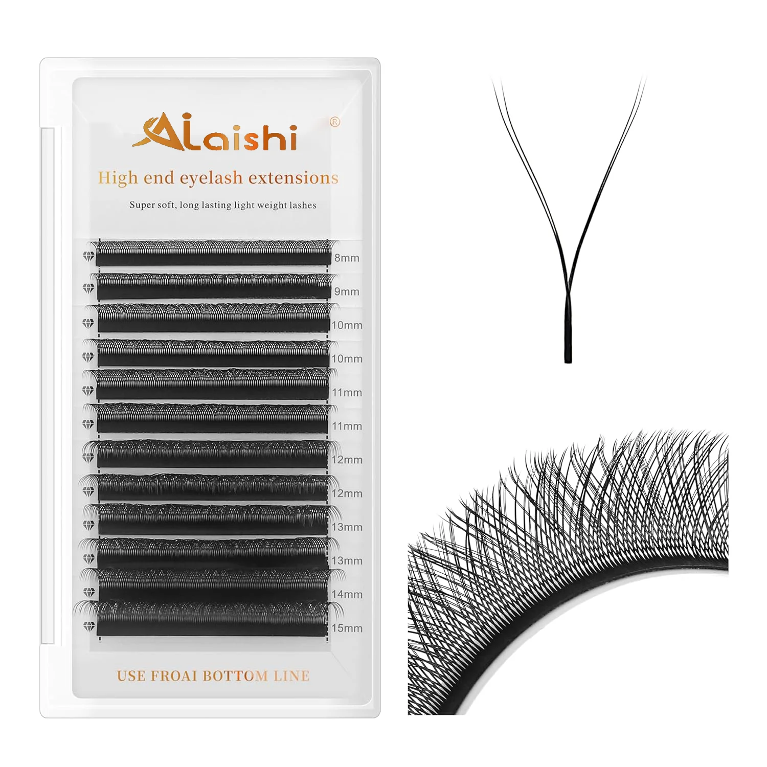 AILAISHI YY Shape Lashes 2D 0.07 Faux Mink C/D/8-15mm Natural Soft Brazilian Eyelash Premade Volume Fan Lashes