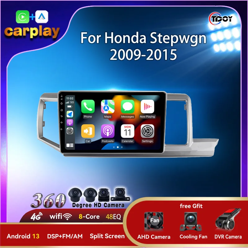 

Carplay Android Auto Bluetooth Wireless Android 13 For Honda Stepwgn 2009-2015 RHD Double Din Autoradio Car Play 4G WIFI GPS