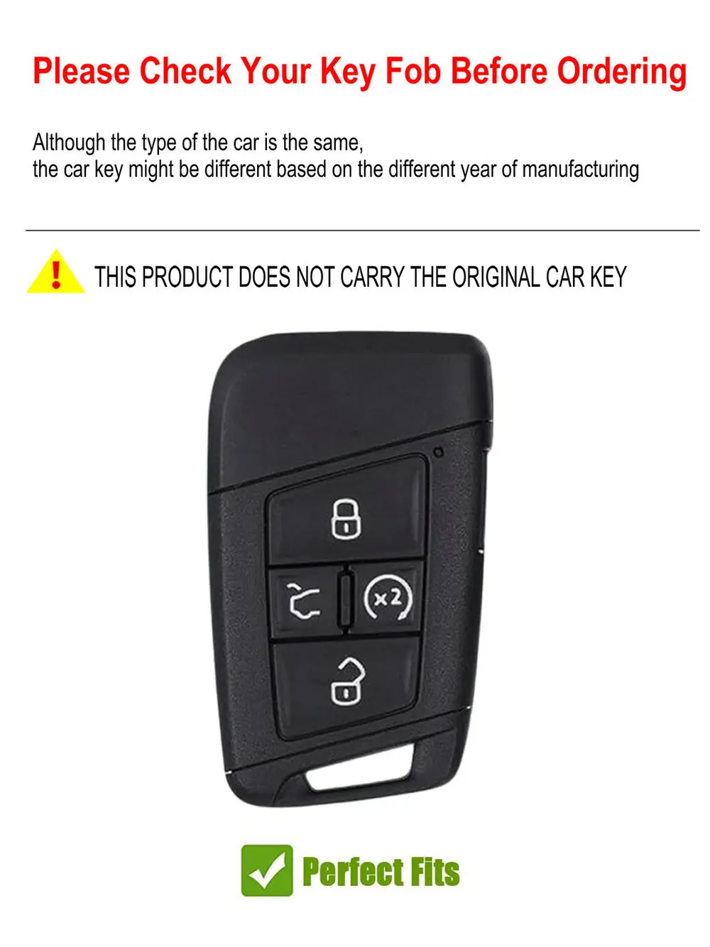 Car Key Fob Case Leather Key Cover Smart Remote Protector for VW Volkswagen Atlas Tiguan Alltrack Jetta Passat Arteon Golf GTI