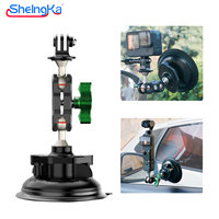 Car Mobile Phone Sports Camera Holder Manual Pump Suction Cup 360° Adjustable 1/4 Expansion Port Suitable for GoPro Insta360 DJI