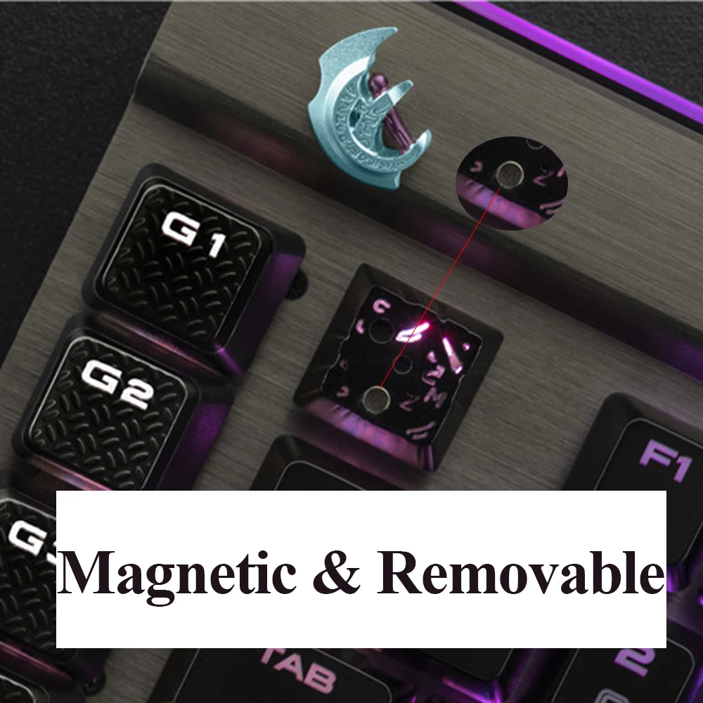 لوحة المفاتيح الميكانيكية المعدنية Keycap سبائك الألومنيوم الخلفية قبعات الكرز Mx التبديل التحلل المغناطيسي ل ZOMO DOTA2 الفأس كيكابس #5