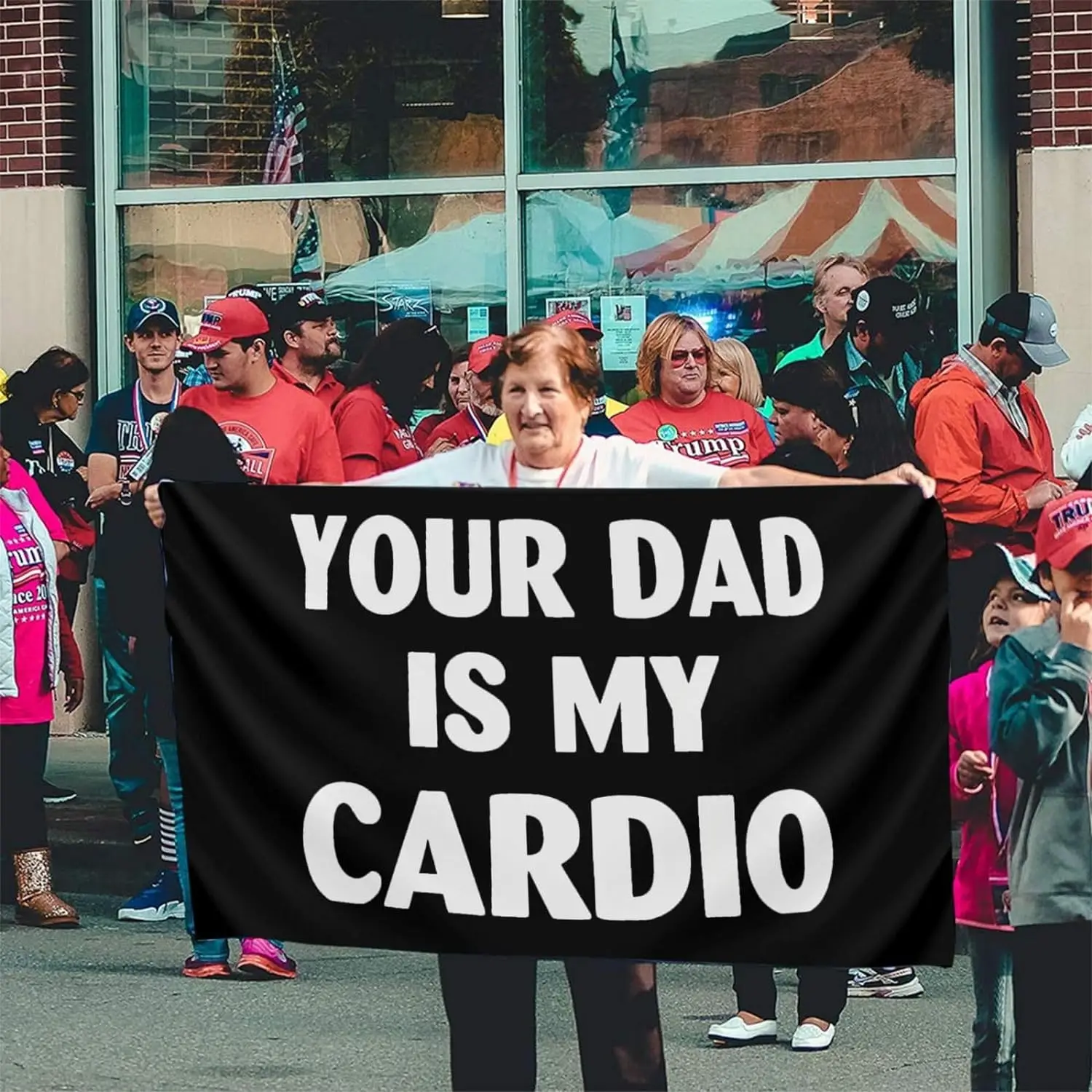 Flagnshow 100% Polyester Your Dad Is My Cardio Flag