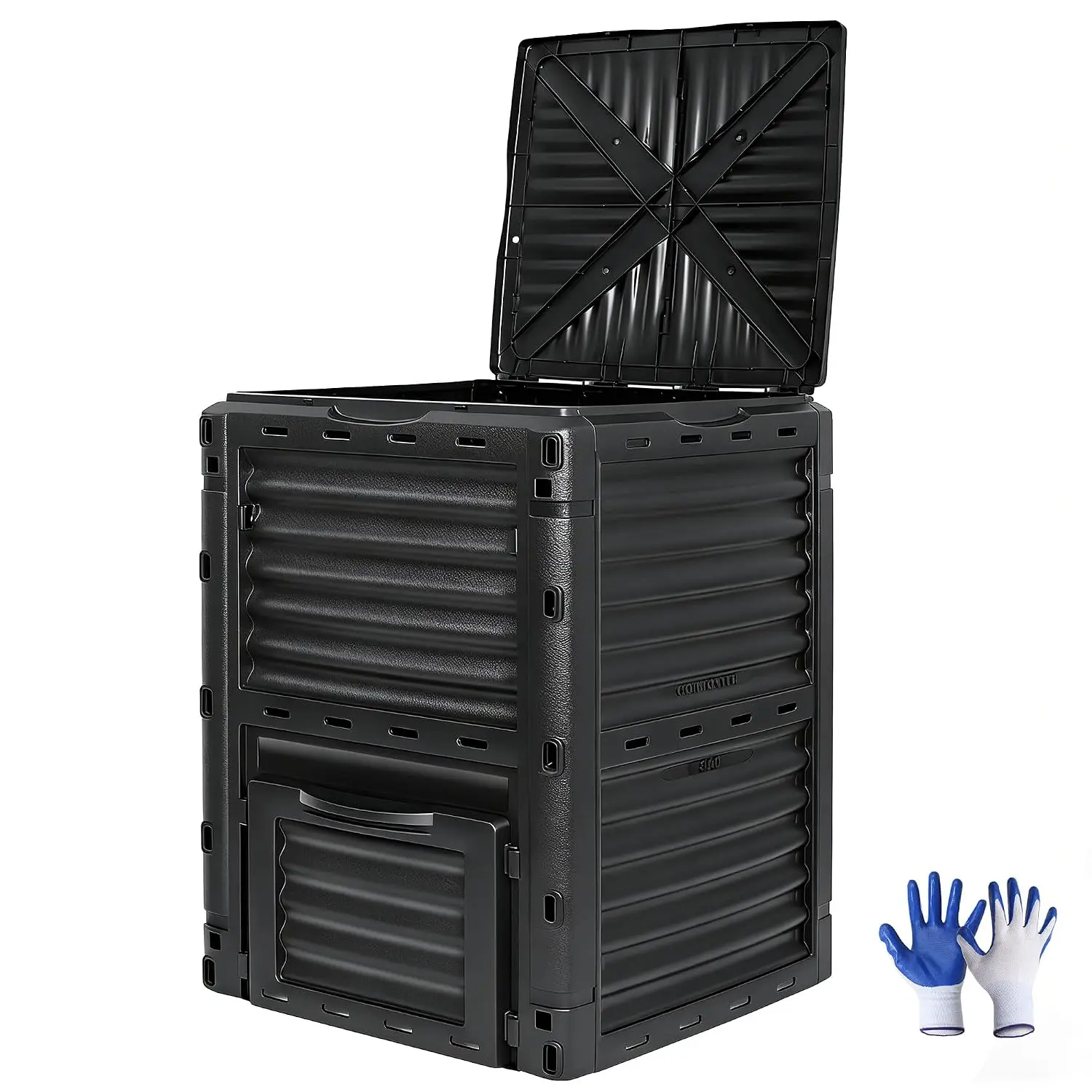 80 Gallon Compost Bin, Outdoor 300 L Garden Composter, Large Capacity BPA Free Material for Fast Creation of Fertile Soil
