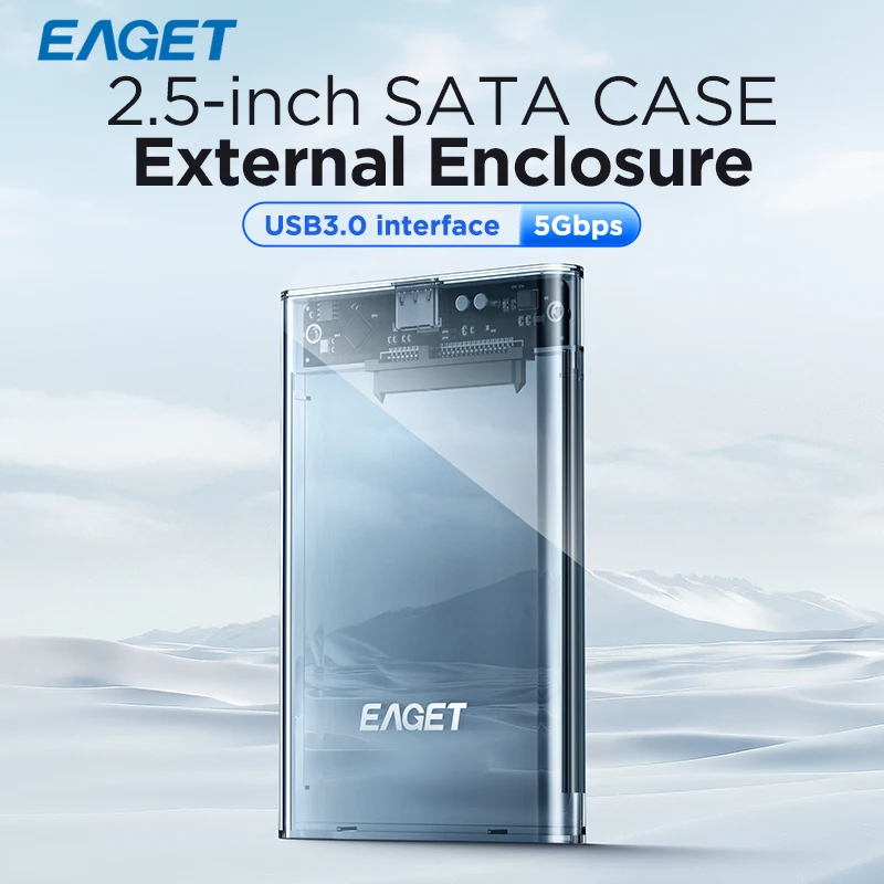 Eaget-SATA to USB 2.5 3.0ハードドライブエンクロージャー,3.1インチ