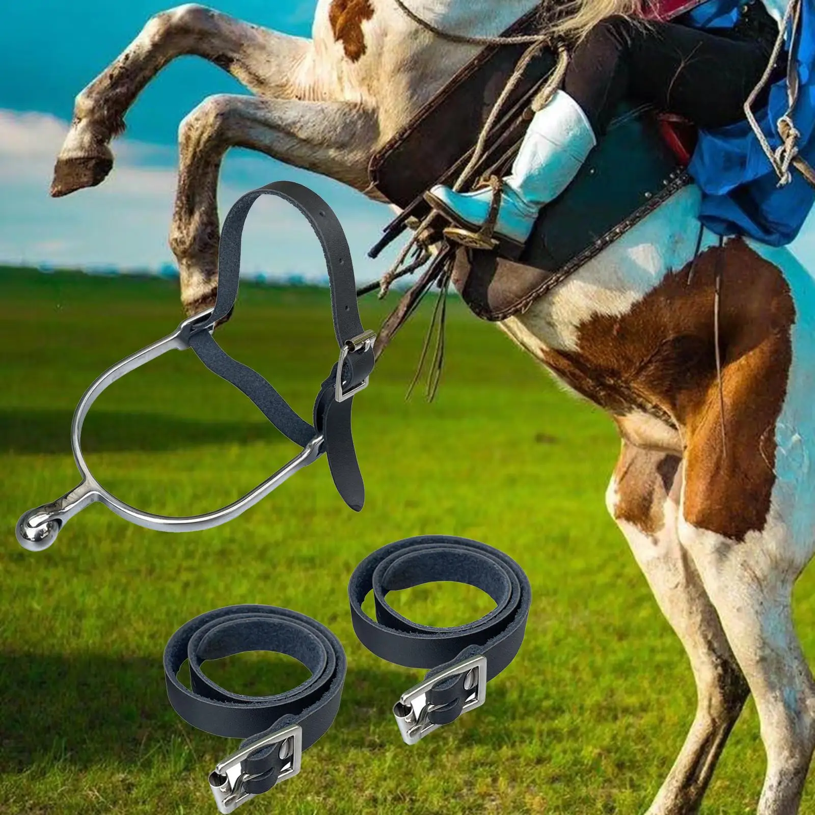 2Pcs Spur Straps Men Premium Adjustable Western British Style Boot Straps Accessories for Horse Riding Outdoor Sports Equestrian