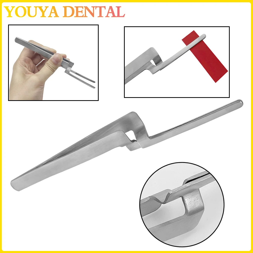 

Stainless Steel Dental Occlusal Paper Tweezers For Teeth Care Tool Curved Bite Articulating Paper Plier Orthodontic Forcep 1pcs